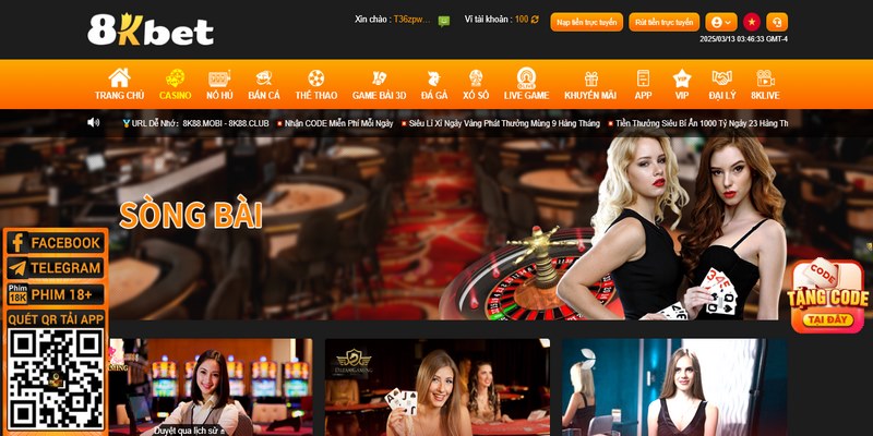Casino 8KBET là chuyên mục nổi bật trong cá cược trực tuyến,lôi cuốn nhiều bet thủ