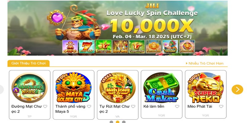 Sự hấp dẫn trong sảnh game đến từ kho trò chơi nhiều chủ đề