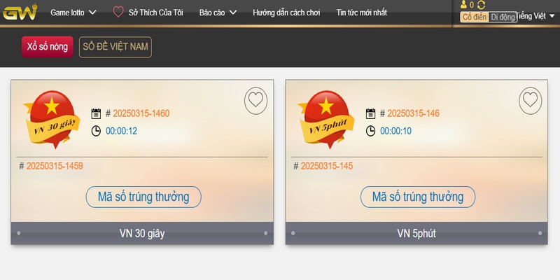 Xổ số GW 8KBET tạo nên giây phút giải trí lý tưởng cho đề thủ